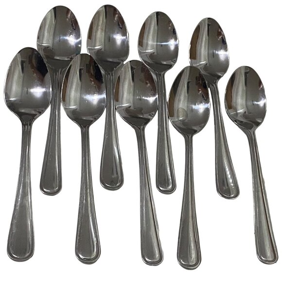 Stainless Steel Soup Spoon Lot of 9 Clean Line Design Thanksgiving Dining - Picture 2 of 6